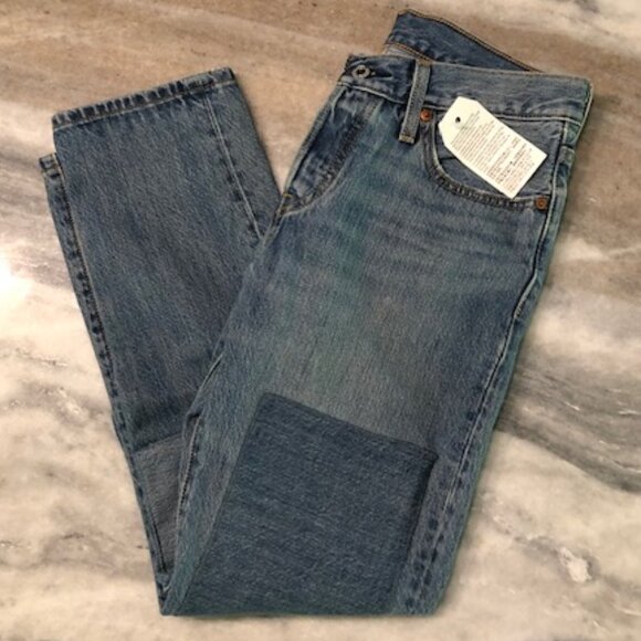 NWT Levi's 501 CT Denim Jeans Waist 24" Inseam 32" Cropped - Picture 2 of 15